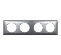 Legrand 068924 Plaque Céliane Métal 4 Postes, Aluminium