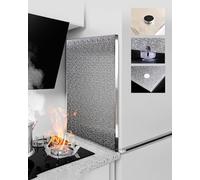 Plaque Anti Chaleur Four Frigo Plaque Protection Thermique Cuisine, pour Réfrigérateur Cuisinière, Protection Thermique Aluminium Meuble Cuisine, Four Encastrable Et Plaque Cuisson(60x65cm/24x26in)