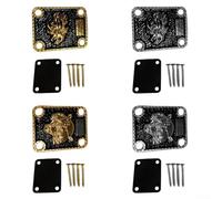 Plaque arrière en métal pour guitare électrique et basse offrant une meilleure résistance de connexion entre le manche et le corps avec des vis (doré)