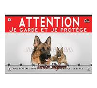 Plaque Attention au Chien Berger Allemand 20x13cm - Panneau Chien en Dibond 2mm | Idéal Portail, Porte, Jardin | Plaque Attention Chien, Panneau Chien Méchant, Pancarte Chien Garde