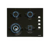 CATA CIB 6031 BK Plaque de cuisson au gaz 4 brûleurs 1 triple couronne Pour cuisinière à gaz naturel Largeur 59 cm Puissance totale de 8 Kw Tiges et brûleurs émaillés