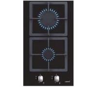 CATA Domino gaz SCI 3002 BK Verre noir 2 feux