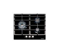 Cata Plaque à gaz encastrable LCiB 6021 BK Verre noir 3 brûleurs - grilles fonte
