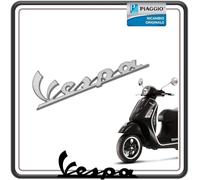 Plaque avec logo chromé pour Vespa GTS 125 250 300 d'origine.