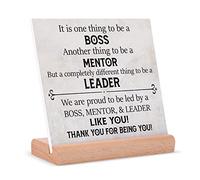 Plaque avec support en bois pour homme et femme - Décoration de bureau - Cadeau de fête des patrons - Cadeau apprécié pour les sorties, cadeau de mentor de la part des employés