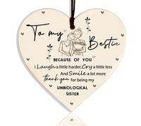 Plaque Best Friend - Cadeau d'amitié pour femme - Cadeau d'anniversaire spécial en bois à suspendre - Décoration fantaisie - Citation commémorative - Amour éternel - Noël
