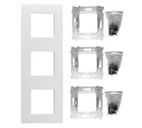 Plaque blanc triple mat + 3 supports transparents