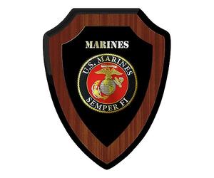 Plaque blason US Marines Semper Fidelis United States Marine Corps #42385