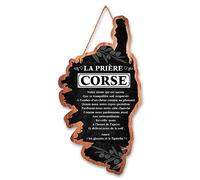 Plaque bois carte corse priere