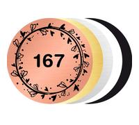 Plaque Boite Aux Lettre Adhésive| Numéro de Maison Boite à Lettres | Plaque Gravée Personnalisable | Diamètre 75 mm | Aspect Cuivre Brossé avec Écriture Noir