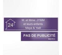 Plaque Boîte aux Lettres et Stop Pub Personnalisée Orange/Blanc | Lot de 2 Plaques boîte aux lettres et Pas de Publicité , Gravure Laser, 22 Couleurs, Avec ou Sans Motif, Adhésif 3M