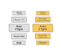 Plaque boite aux lettres, étiquettes de porte personnalisables, enseigne autocollante nom personnaliser - avec 2 ligne - argent/or - Différentes tailles au choix - plaquette de sonnette -