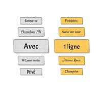 Plaque boite aux lettres, étiquettes de porte personnalisables, enseigne autocollante nom personnaliser - avec 1 ligne - argent/or - Différentes tailles au choix - plaquette de sonnette -