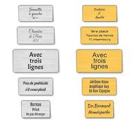 Plaque boite aux lettres, étiquettes de porte personnalisables, enseigne autocollante nom personnaliser - avec 3 ligne - argent/or - Différentes tailles au choix - plaquette de sonnette -