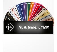 Plaque Boîte aux Lettres Nom et Numéro Personnalisée Noir mat/Blanc | Nom et Numéro, Motifs Maison Cœur Enveloppe ou Sans Motif, Gravure Laser, 22 Couleurs, Adhésif 3M, Fabriqué en France