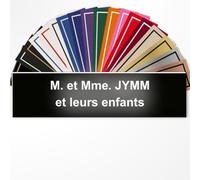 Plaque Boîte aux Lettres Personnalisée 1 à 3 Lignes Noir mat/Blanc