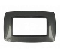 Plaque bombes 4 m 4 places modules compatibles avec Bticino Living Internationall pour boîte 504 (acier foncé)