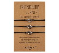 Plaqué Bracelet Bracelet Phrases Perles Anneaux Amis Sœurs Amitié Distance Bracelets De Noël Demoiselle D'honneur De Mariage Cadeaux D'anniversaire Avec Avec Bracelet Perlé Anneaux (BK1, One Size)