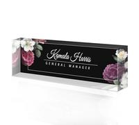 Plaque bureau personnalisable, Plaque de Nom Personnalisée de Bureau en acrylique, Plaque nominative bureau, Cadeaux de bureau pour manager, patron, collègue, enseignant, employés