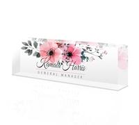 Plaque bureau personnalisable, Plaque de Nom Personnalisée de Bureau en acrylique, Plaque nominative bureau, Cadeaux de bureau pour manager, patron, collègue, enseignant, employés