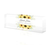 Plaque bureau personnalisable, Plaque de Nom Personnalisée de Bureau en acrylique, Plaque nominative bureau, Cadeaux de bureau pour manager, patron, collègue, enseignant, employés