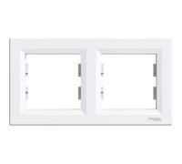 Plaque / cadre double, horizontale, blanc - Asfora Schneider