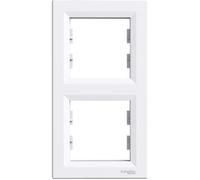 Plaque / cadre double - Schneider Asfora - 2 postes verticaux - ABS - 154 x 83 x 9 mm