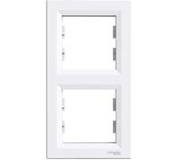 Plaque / cadre double verticale, blanc - Schneider Asfora