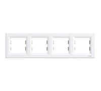 Plaque / cadre quadruple, horizontale, blanc - Asfora Schneider
