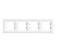 Plaque / cadre quadruple, horizontale, blanc - Asfora Schneider