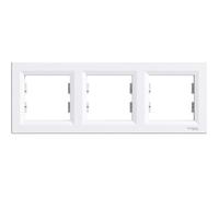 Plaque / cadre triple, horizontale, blanc - Asfora Schneider