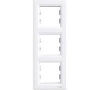 Schneider - Plaque cadre triple - Asfora - Blanc - 3 postes - verticale