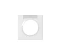 Plaque carrée avec porte-étiquette monobloc Dooxie - 1 poste- Blanc