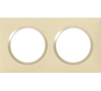 Plaque carrée dooxie 2 postes finition dune