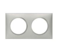 Plaque carrée dooxie 2 postes finition effet aluminium