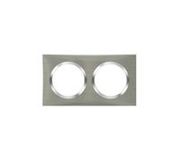 Plaque carrée dooxie 2 postes finition effet inox brossé
