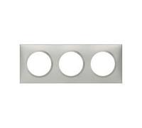 Plaque carrée dooxie 3 postes finition effet aluminium