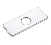 Plaque carrée en acier inoxydable 304 compatible avec les robinets de lavabo de salle de bain à trois trous et à un trou (argent vif)