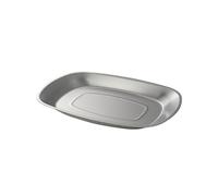 Plaque carrée simple et exquise en acier inoxydable pour la maison nordique (argenté) - Grande taille 32,2 cm