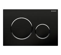 Geberit Sigma 20 115882161 Plaque / bouton noir mat, anneau noir, pour double chasse