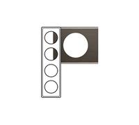 LEGRAND | Plaque 4 Postes, Collection Céliane, Finition Black Nickel, Montage Horizontal Ou Vertical, Système De Rattrapage Des Défauts Du Mur