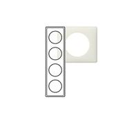 Legrand Plaque 4 postes Céliane Poudré Craie – Finition mat laquée – Compatible supports universels