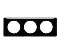 Legrand 066683 Plaque Céliane Laqué, 3 Postes, Finition Noir