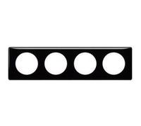 Plaque céliane laqué - noir - 4 postes - 066684 - legrand noir