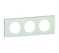 Plaque CÉLIANE matière verre kaolin 3 postes - LEGRAND - 069313