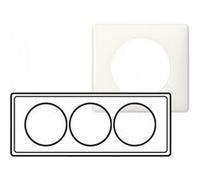 Legrand 068809 Plaque Céliane Laqué 3 Postes pour Rénovation Entraxe 57mm, Finition Blanc