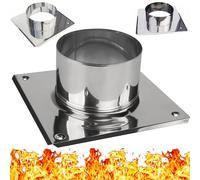 Plaque Chapeau de Cheminée en Acier Inoxydable - Plaque de Base pour Pot Pompier Rotatif de Cheminée - Plaque de Pivotant Embout de Cheminée - Plaque pour de Capot de Cheminée - Diamètre Ø 120 mm