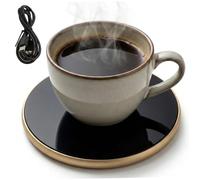 Plaque chauffante à Bougie, Chauffe-Tasse à café USB avec minuterie de 8 Heures et 3 Modes de température, Chauffe-Bougie 4 Pouces pour Boissons, Bureau, Assiette, Tasse