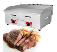Plaque chauffante à gaz de bureau commerciale en acier inoxydable pour steak, œufs, crêpes, chauffage rapide avec double contrôle, idéale pour la cuisson sur le plan de travail