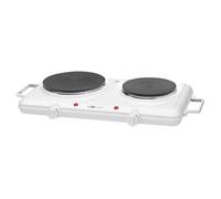 Clatronic® double plaque de cuisson pour le camping, la cuisine ou le bureau | 2 plaques Ø env. 180mm & 150mm | thermostat réglable en continu | laque résistante à la chaleur | DKP 3583